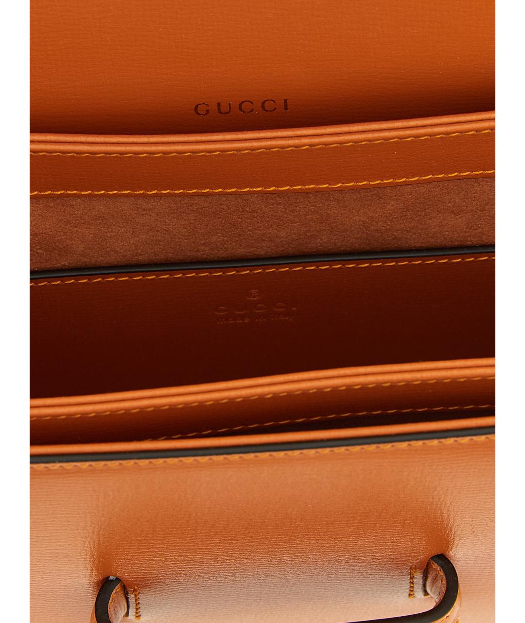 GUCCI Оранжевая кожаная сумка через плечо, фото 4