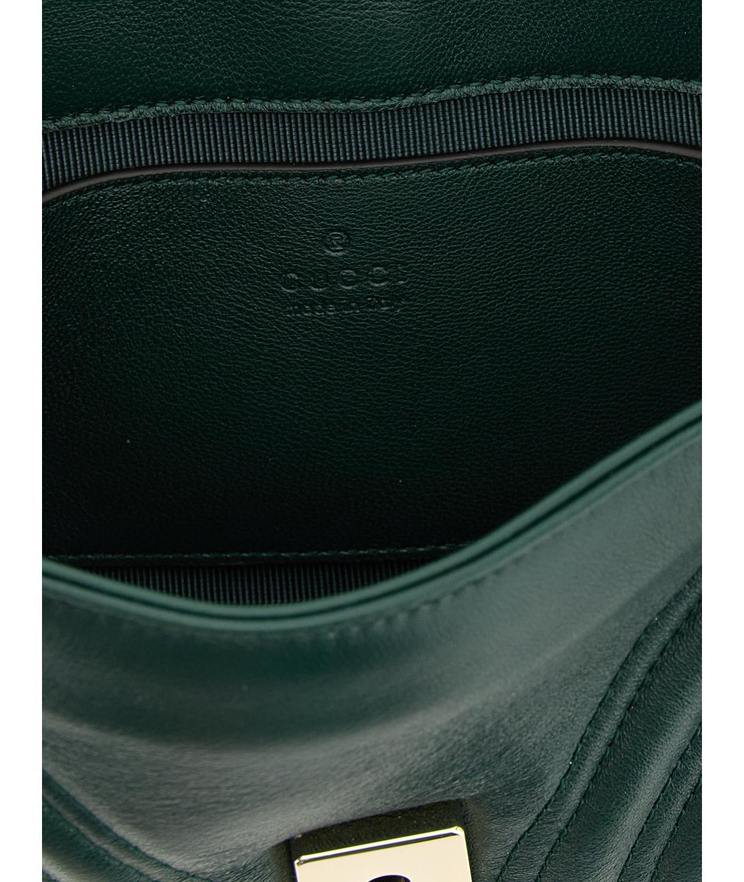 GUCCI Зеленая кожаная сумка через плечо, фото 4