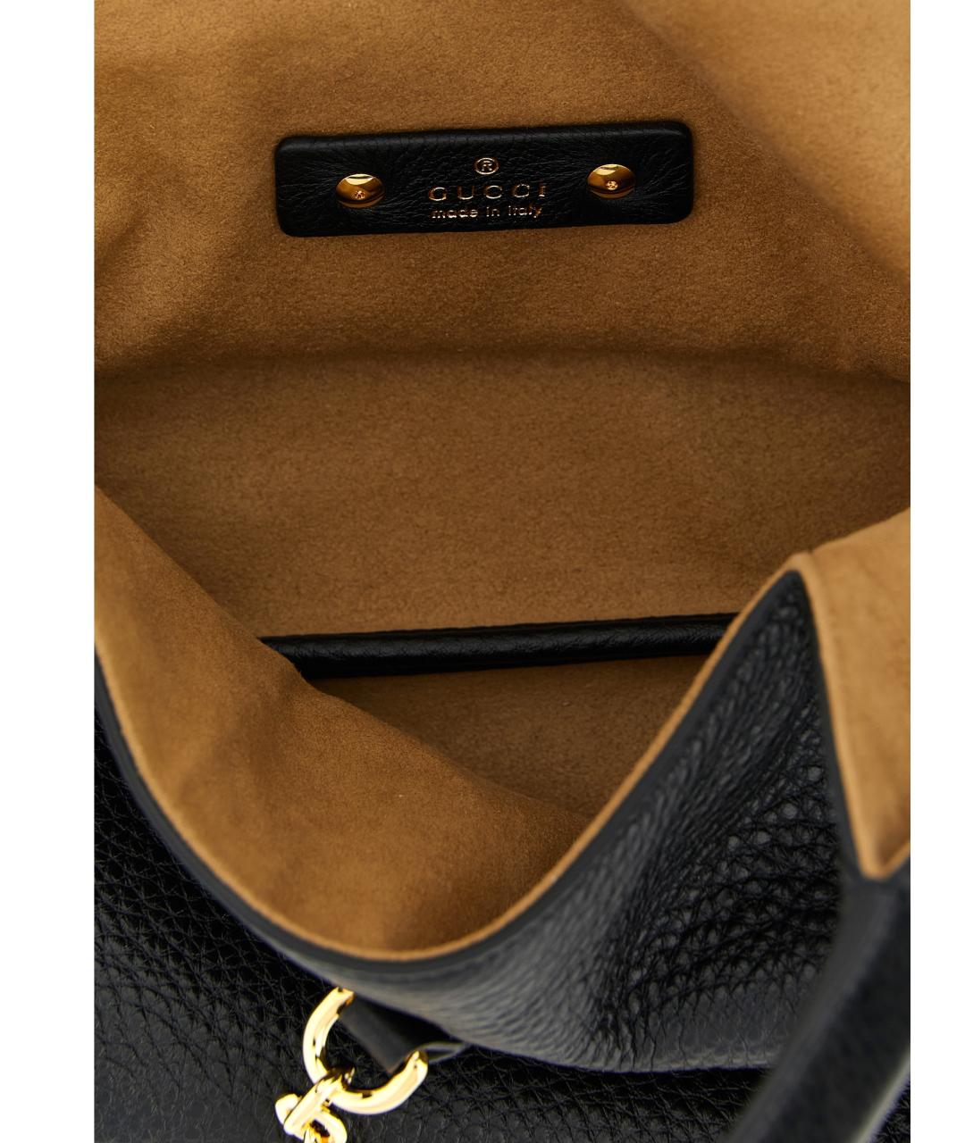 GUCCI Черная кожаная сумка тоут, фото 5