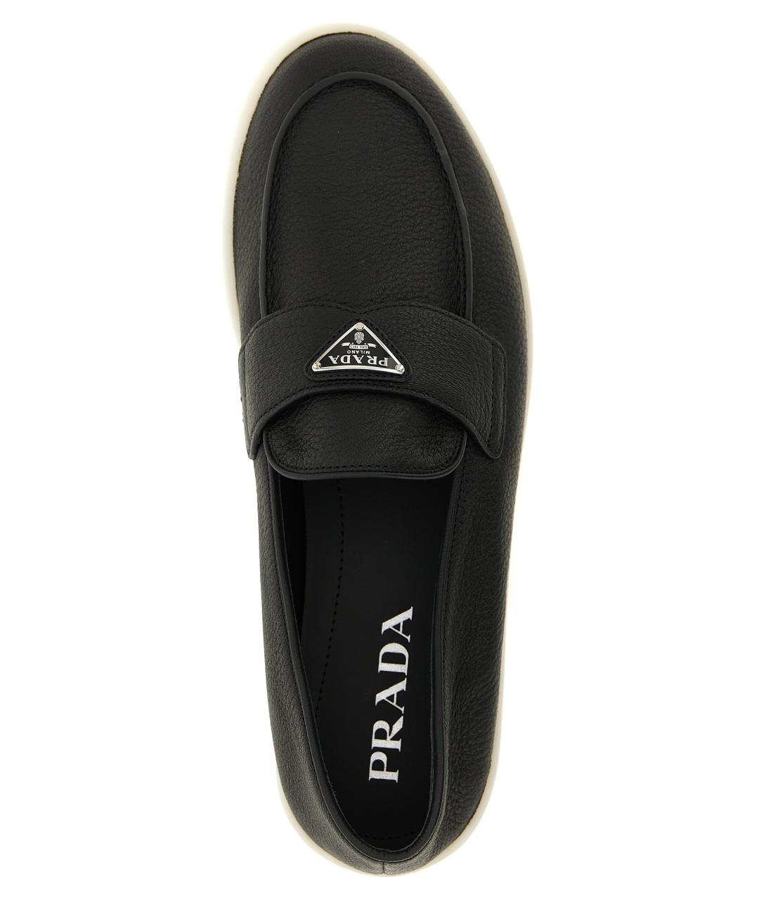 PRADA Черные кожаные лоферы, фото 4