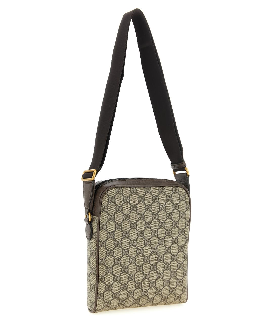 GUCCI Бежевая тканевая сумка на плечо, фото 2