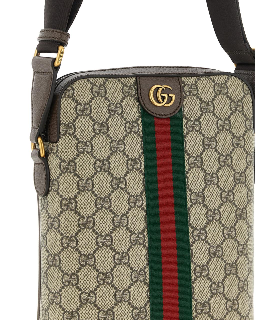 GUCCI Бежевая тканевая сумка на плечо, фото 3