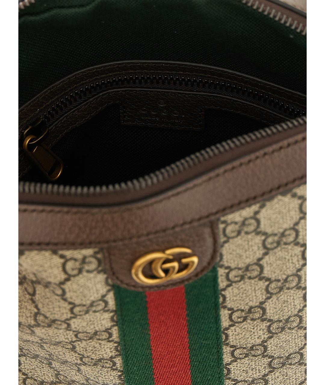 GUCCI Бежевая тканевая сумка на плечо, фото 4
