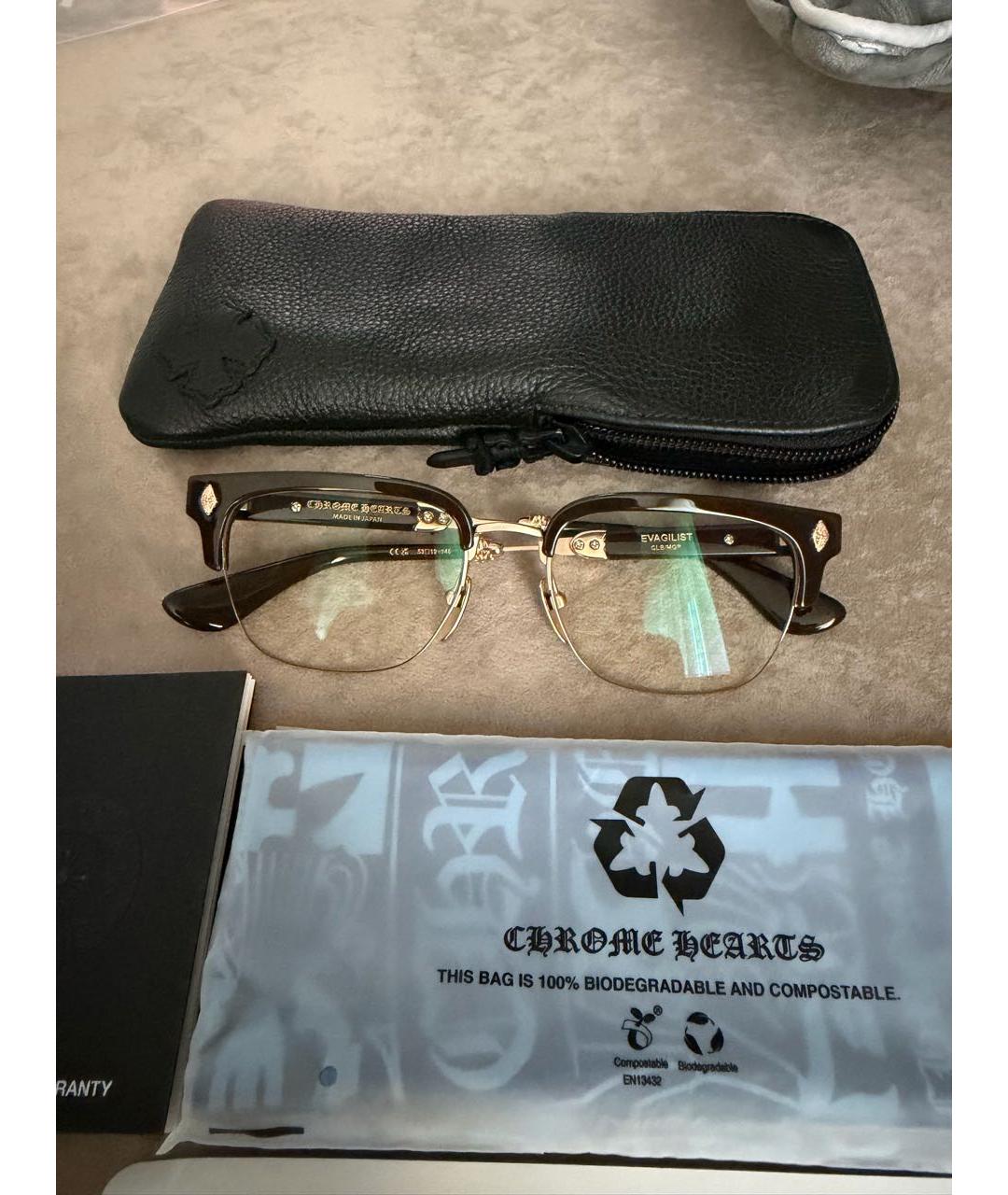CHROME HEARTS Коричневые металлические солнцезащитные очки, фото 6