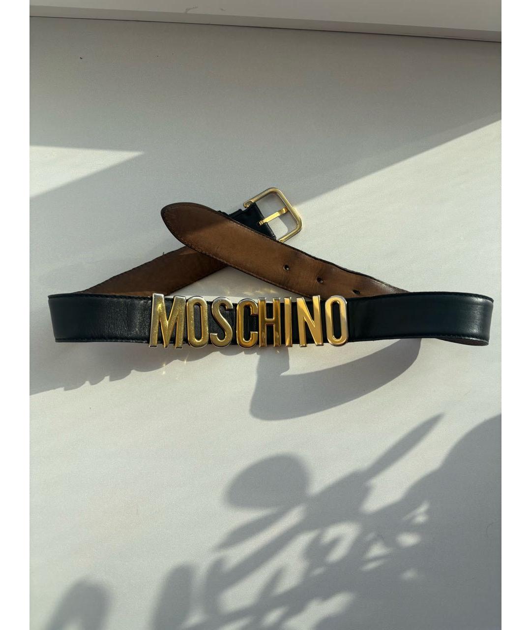MOSCHINO Черный кожаный ремень, фото 4