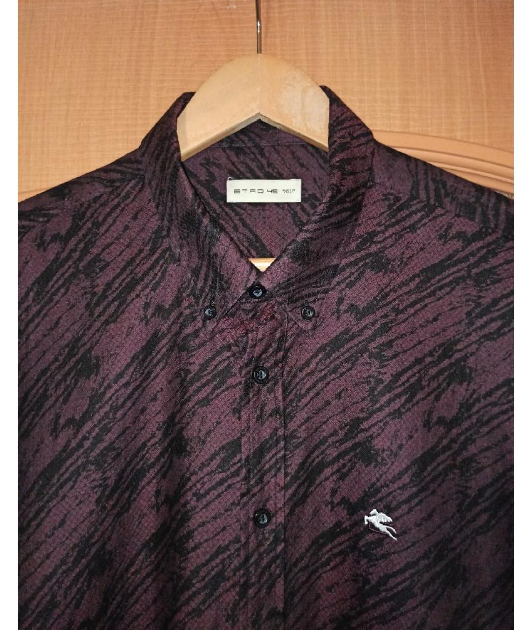 ETRO Бордовая хлопковая кэжуал рубашка, фото 2