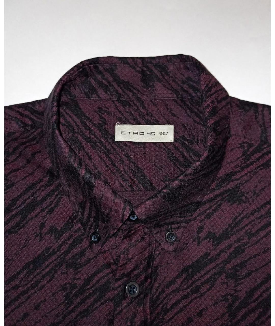 ETRO Бордовая хлопковая кэжуал рубашка, фото 3