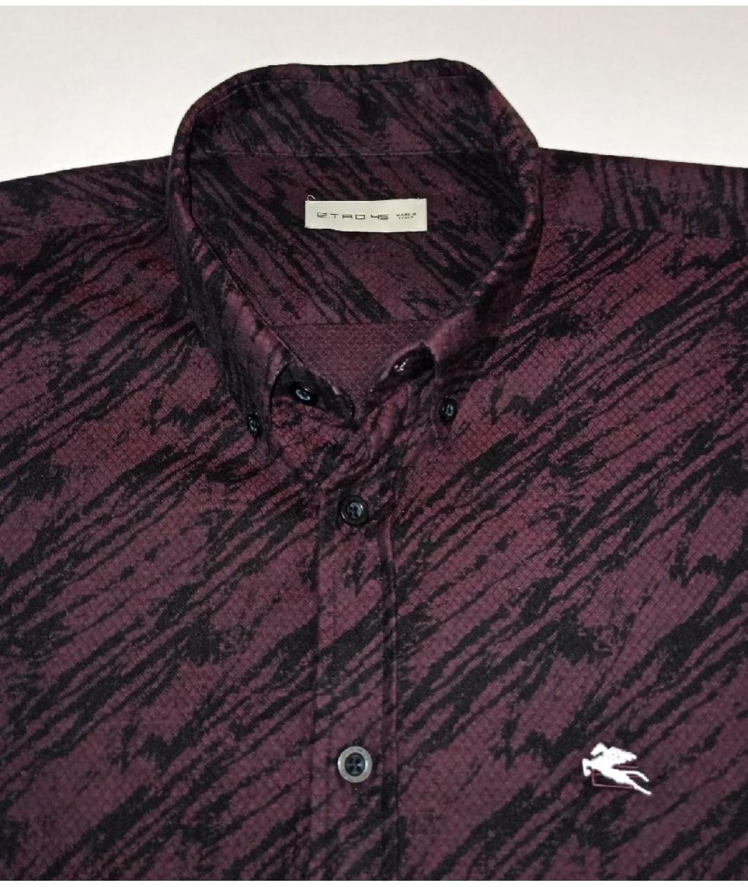 ETRO Бордовая хлопковая кэжуал рубашка, фото 4