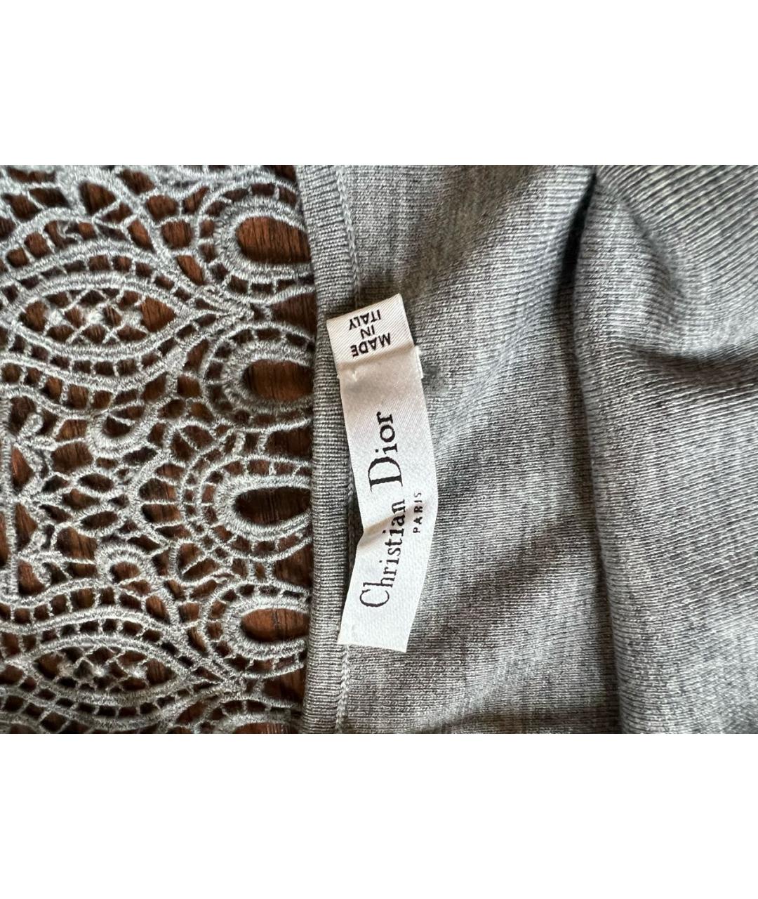 CHRISTIAN DIOR Серое повседневное платье, фото 3