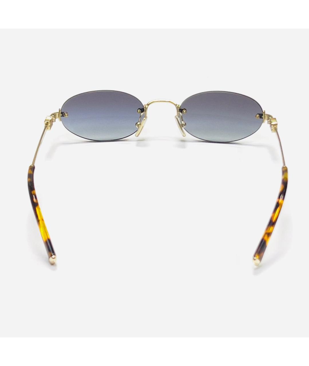 MIU MIU Золотые металлические солнцезащитные очки, фото 4