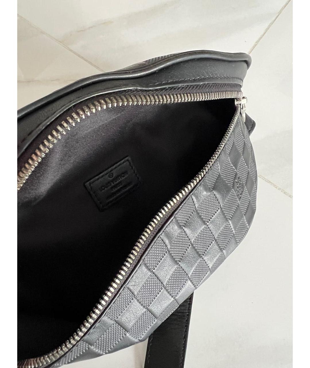LOUIS VUITTON Черная кожаная сумка на плечо, фото 4