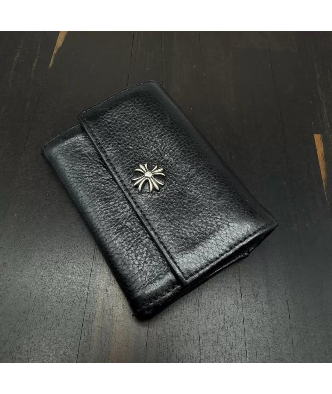 CHROME HEARTS Черный кожаный кошелек, фото 5