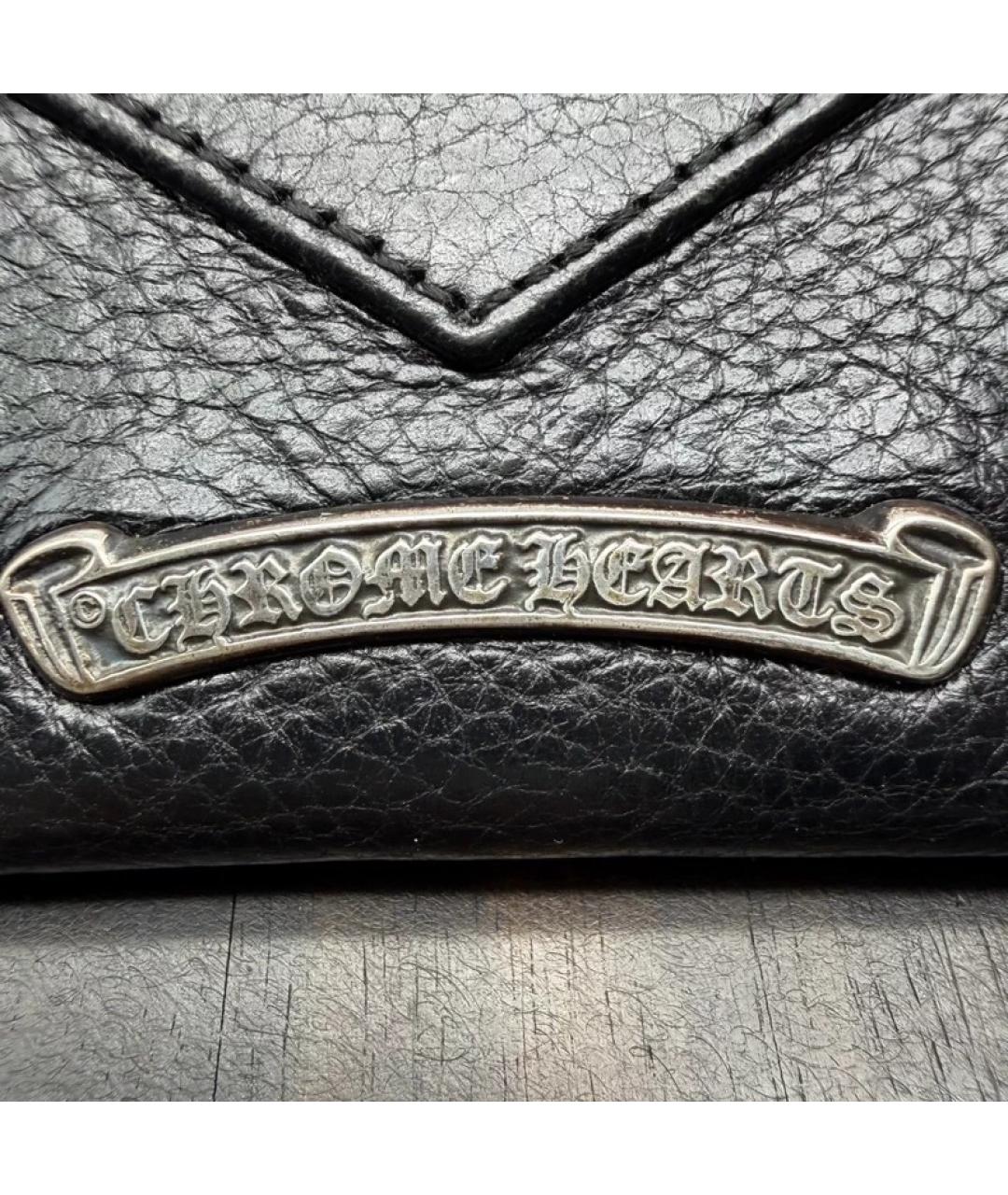 CHROME HEARTS Черный кожаный кошелек, фото 4