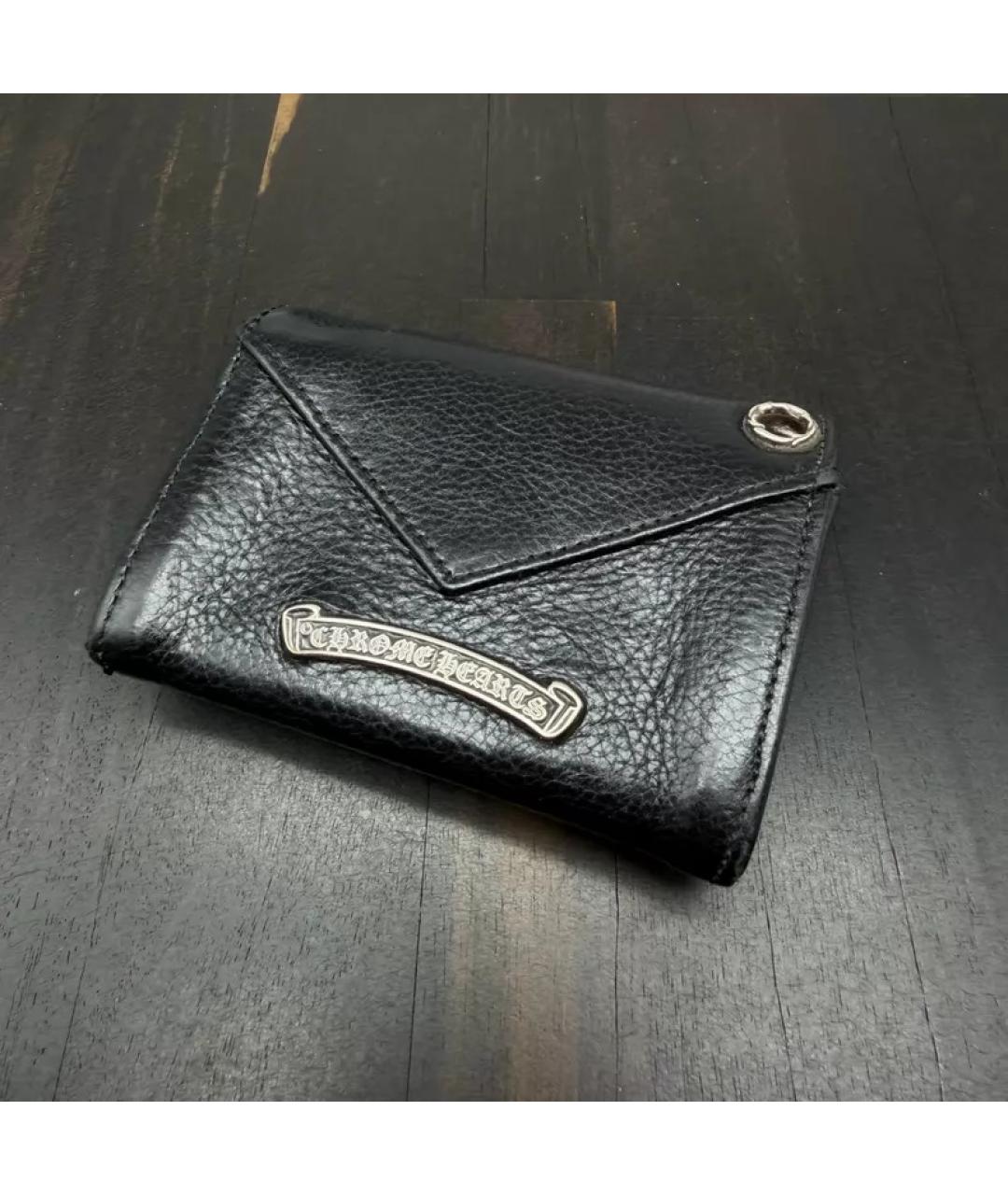 CHROME HEARTS Черный кожаный кошелек, фото 2