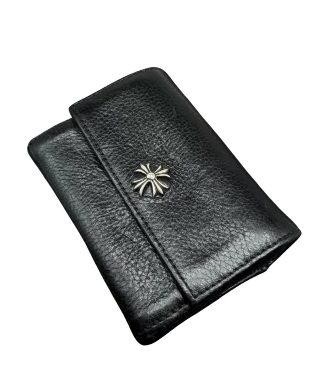 CHROME HEARTS Черный кожаный кошелек, фото 1