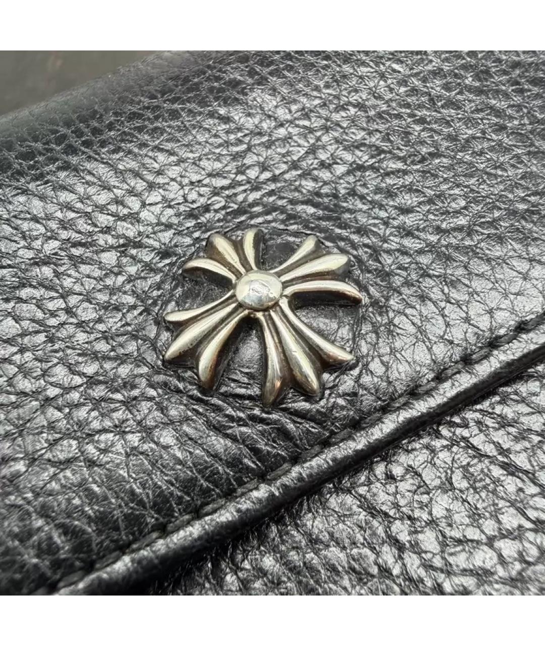 CHROME HEARTS Черный кожаный кошелек, фото 3