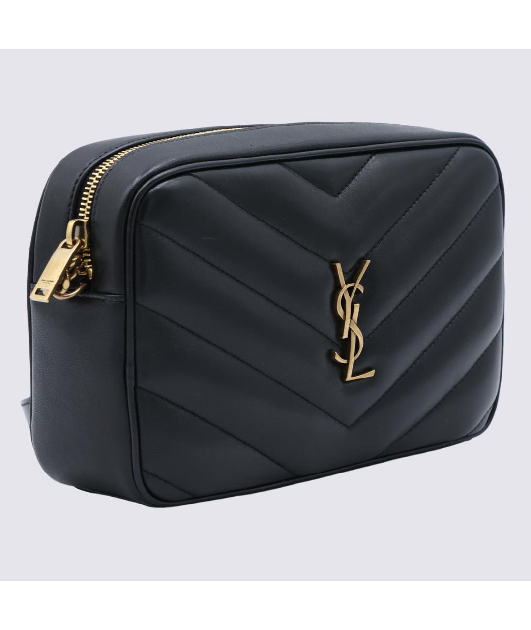 SAINT LAURENT Черная кожаная сумка через плечо, фото 2