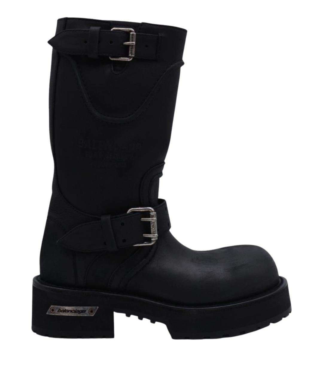 BALENCIAGA Черные кожаные сапоги, фото 5