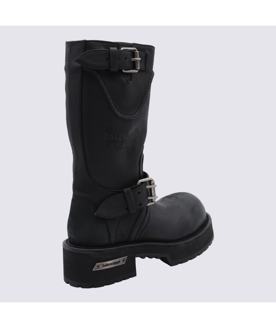 BALENCIAGA Черные кожаные сапоги, фото 2