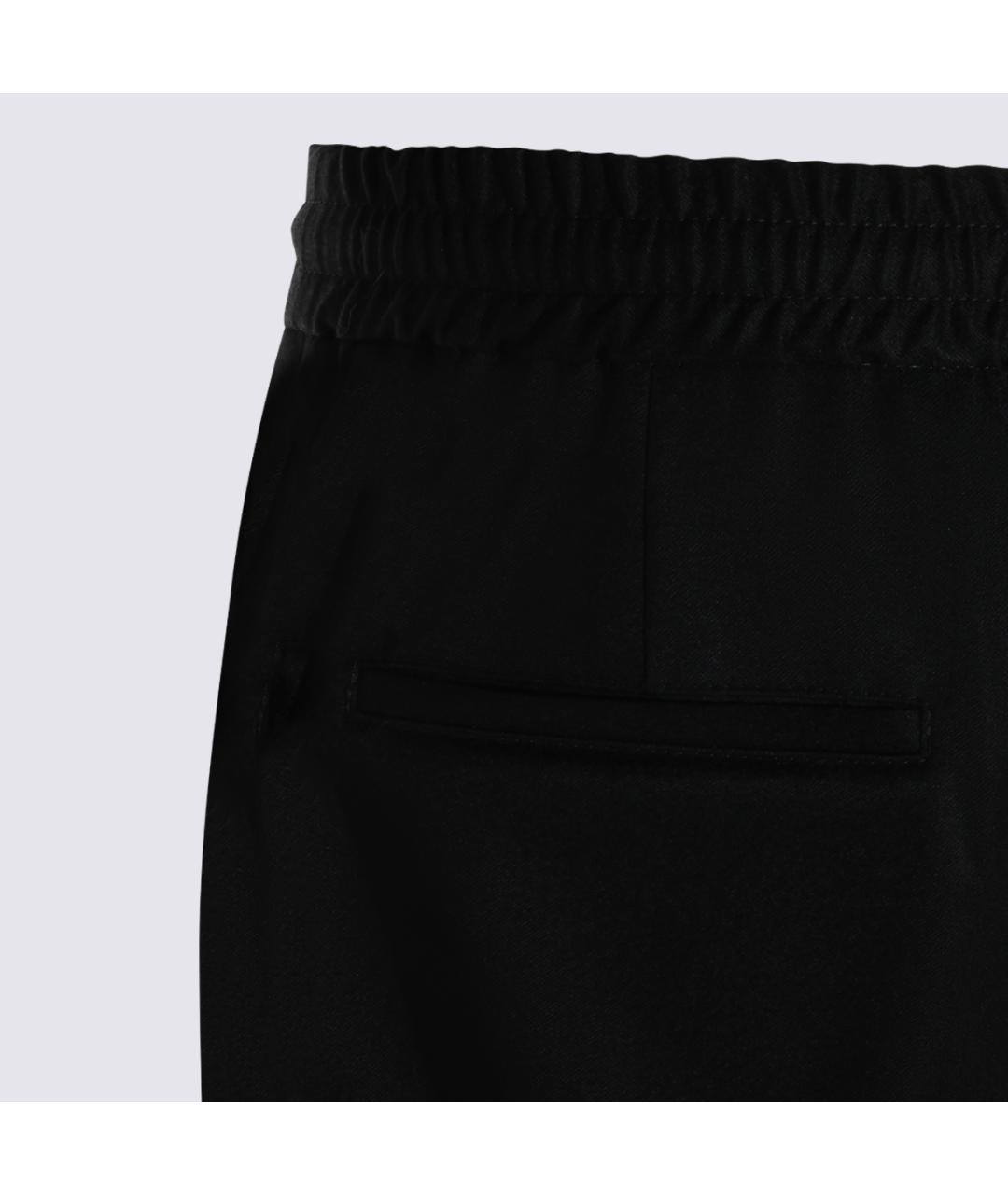 BRUNELLO CUCINELLI Черные шерстяные повседневные брюки, фото 4