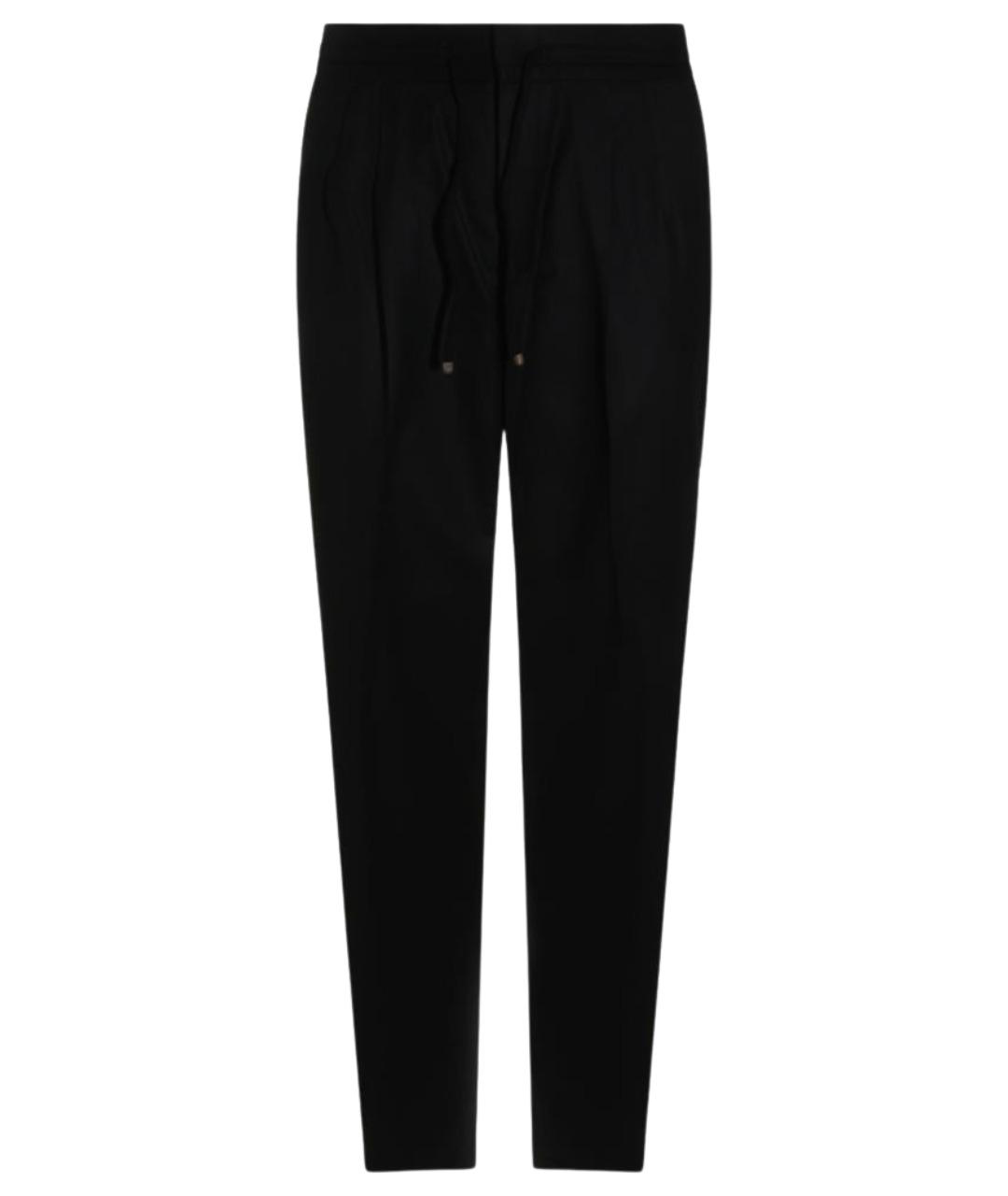 BRUNELLO CUCINELLI Черные шерстяные повседневные брюки, фото 1