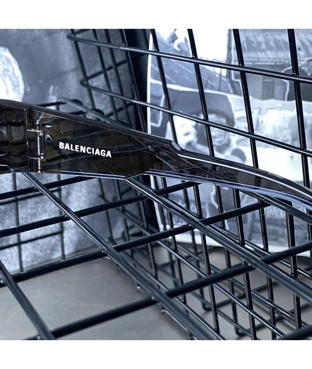 BALENCIAGA Серебряные пластиковые солнцезащитные очки, фото 6