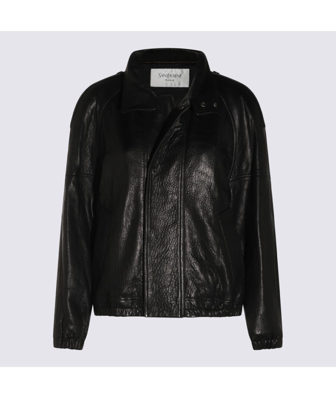 SAINT LAURENT Черная кожаная куртка, фото 5
