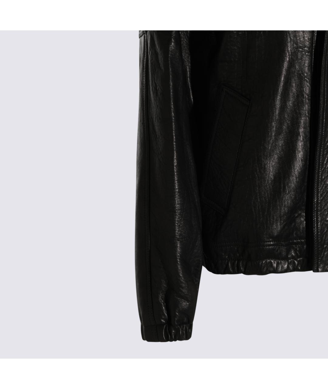 SAINT LAURENT Черная кожаная куртка, фото 3