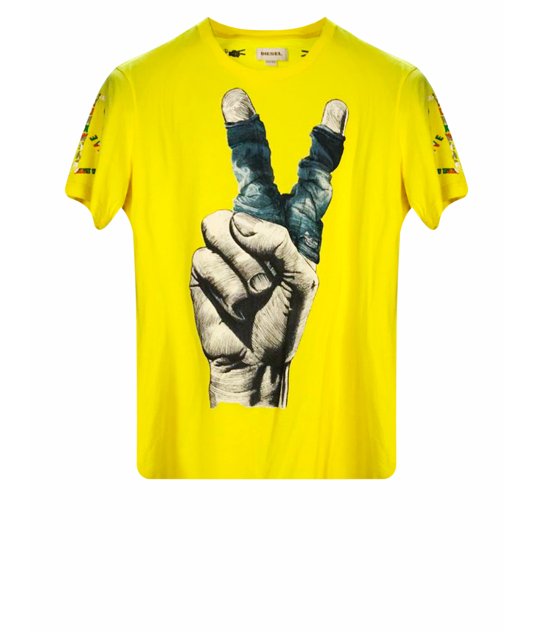 DIESEL Желтая хлопковая футболка, фото 1