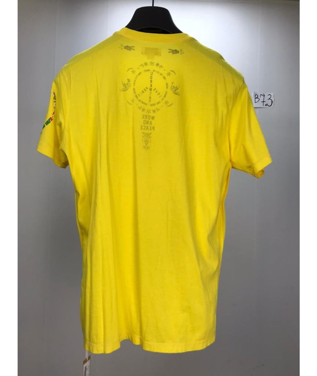 DIESEL Желтая хлопковая футболка, фото 2