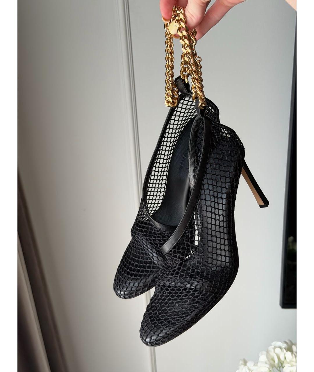 BOTTEGA VENETA Черные кожаные босоножки, фото 4