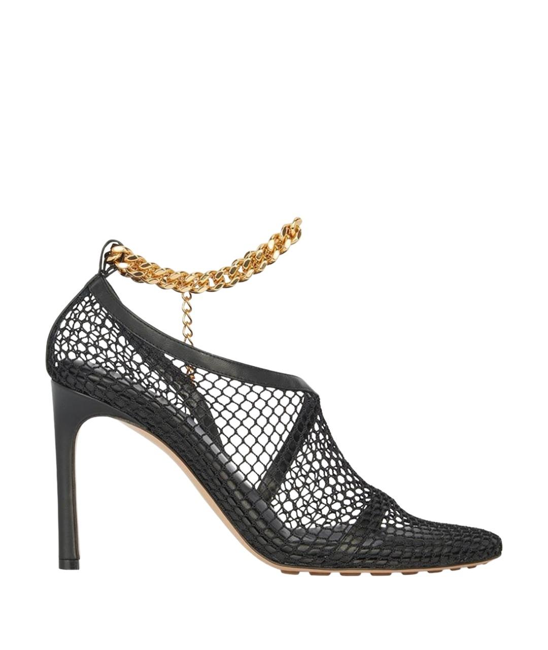 BOTTEGA VENETA Черные кожаные босоножки, фото 1