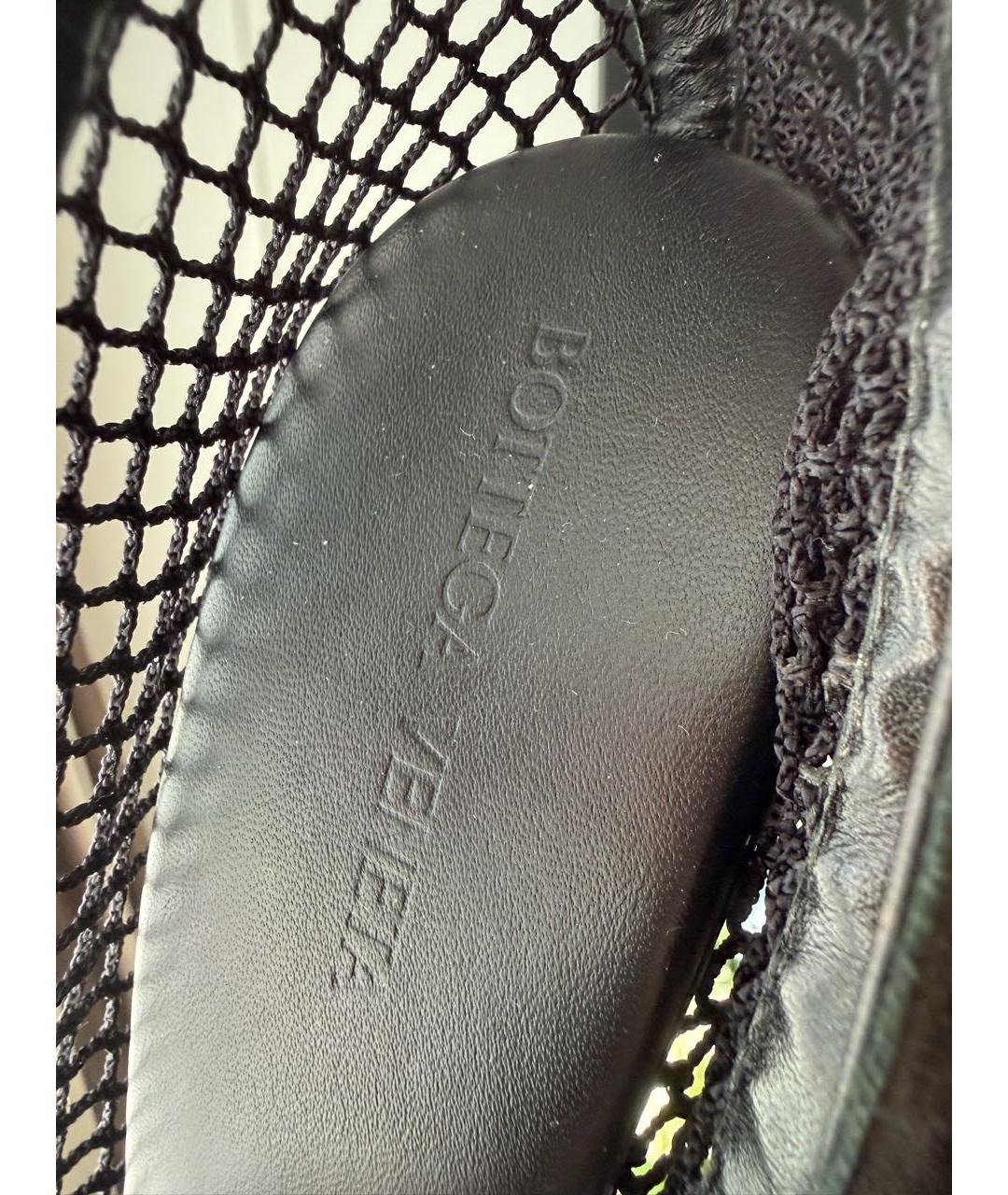 BOTTEGA VENETA Черные кожаные босоножки, фото 7