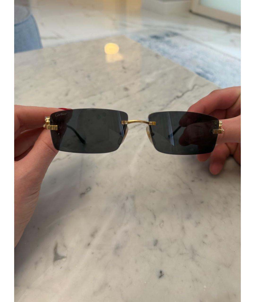 CARTIER Золотые металлические солнцезащитные очки, фото 2