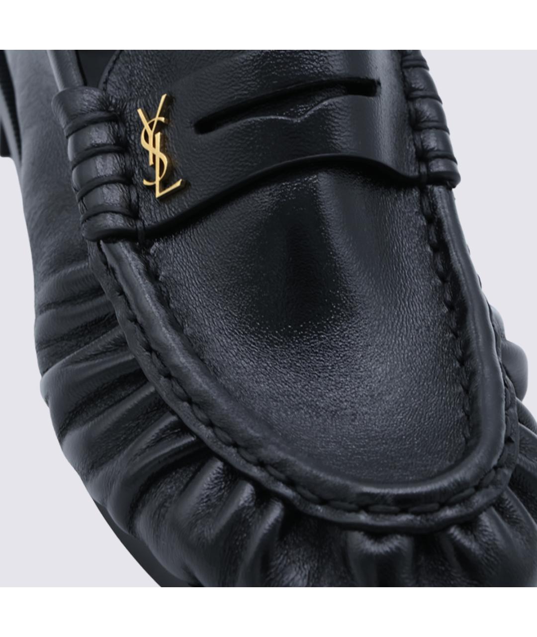 SAINT LAURENT Черные кожаные лоферы, фото 4