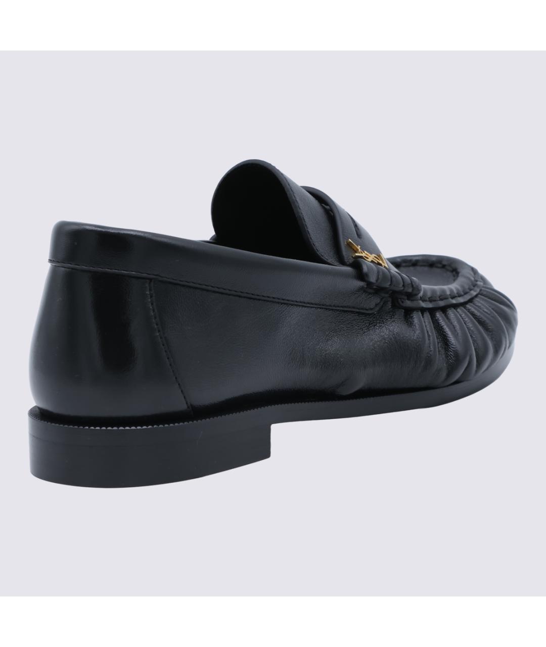 SAINT LAURENT Черные кожаные лоферы, фото 3