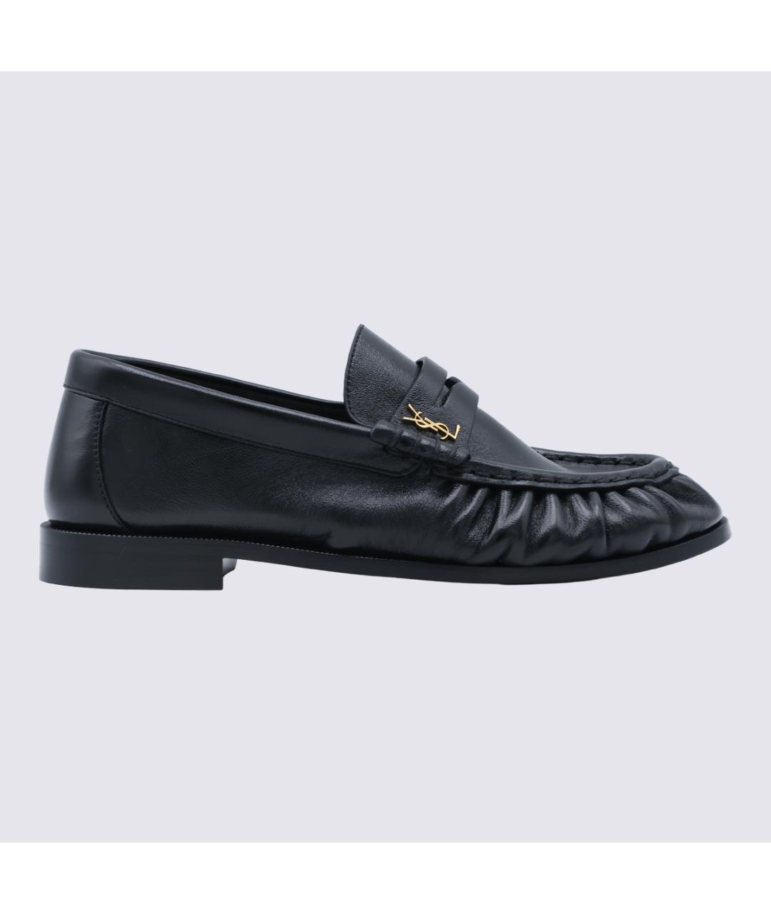 SAINT LAURENT Черные кожаные лоферы, фото 5
