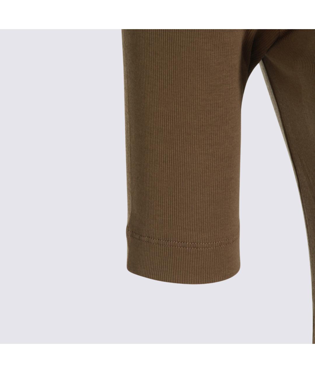 BRUNELLO CUCINELLI Коричневая хлопковая футболка, фото 4