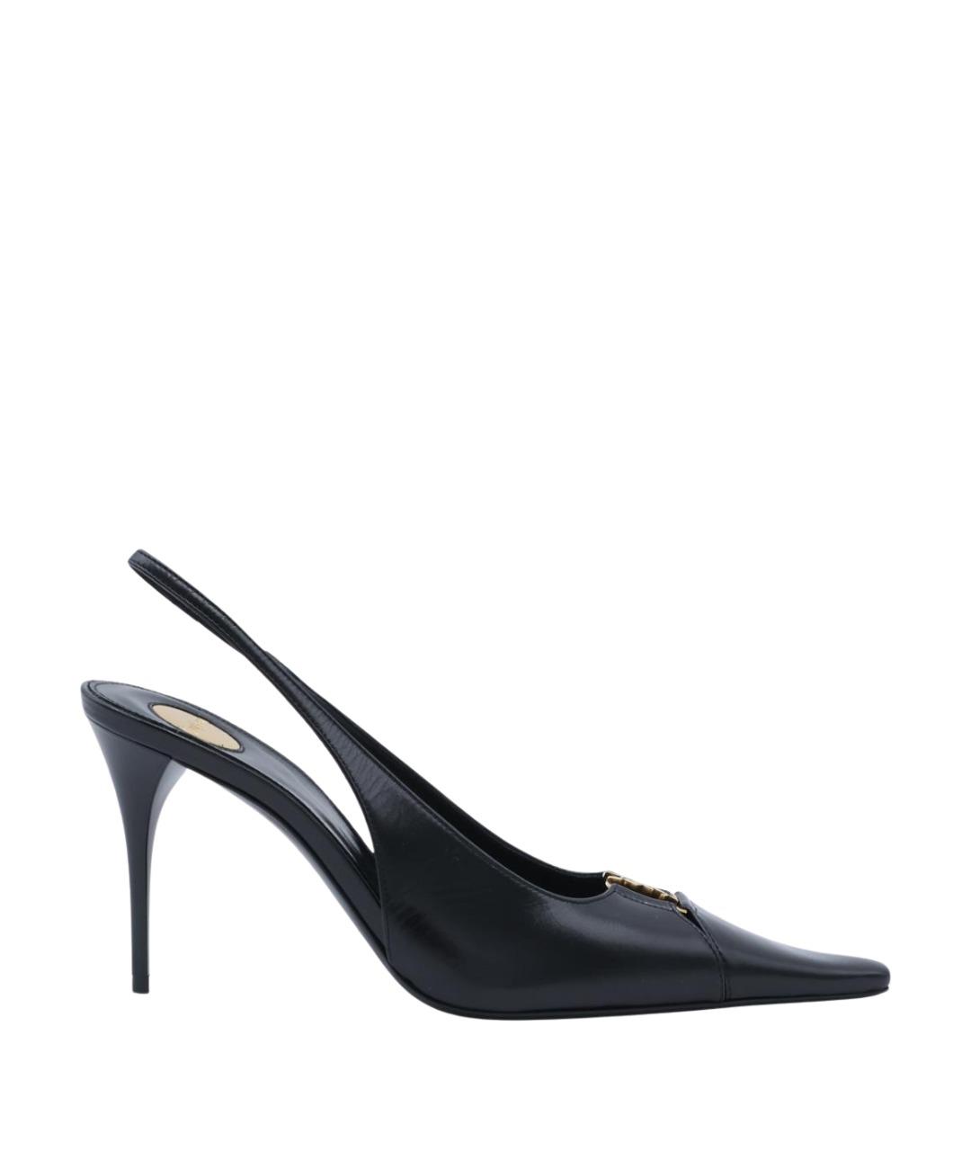 SAINT LAURENT Черные кожаные туфли, фото 1