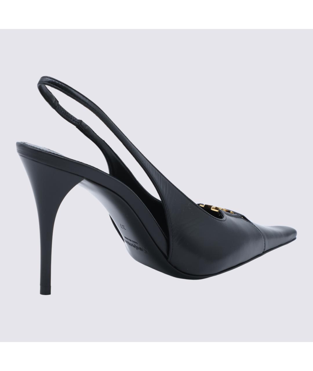 SAINT LAURENT Черные кожаные туфли, фото 3