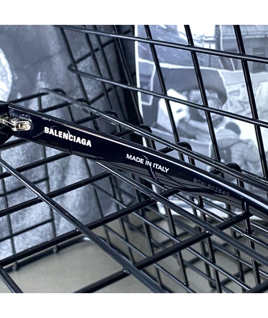 BALENCIAGA Черные пластиковые солнцезащитные очки, фото 5