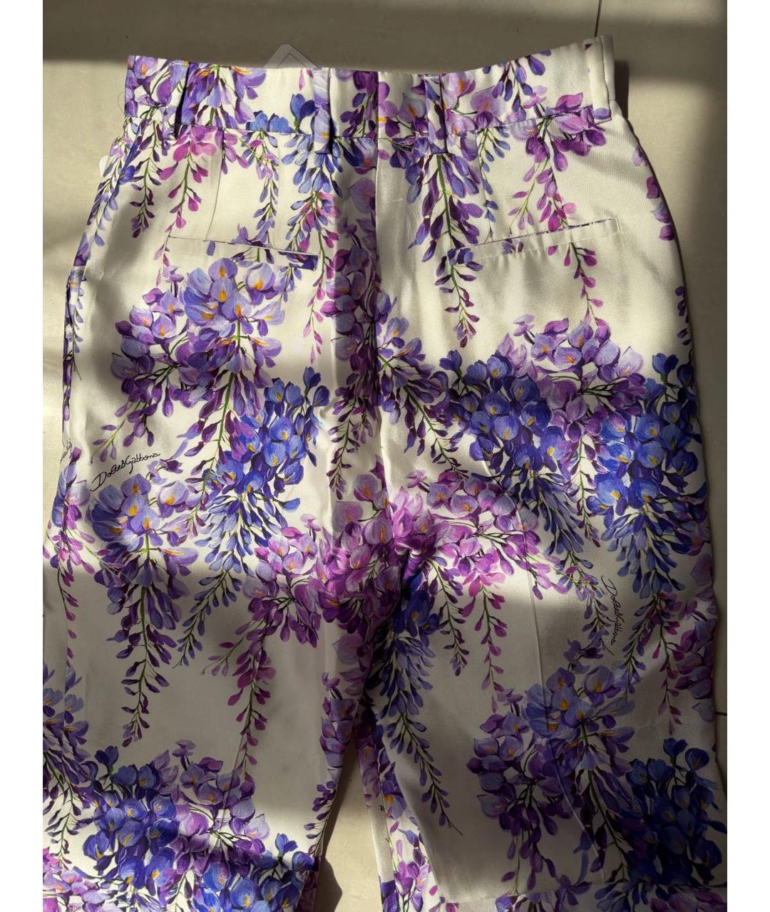DOLCE&GABBANA Белые шелковые брюки узкие, фото 4