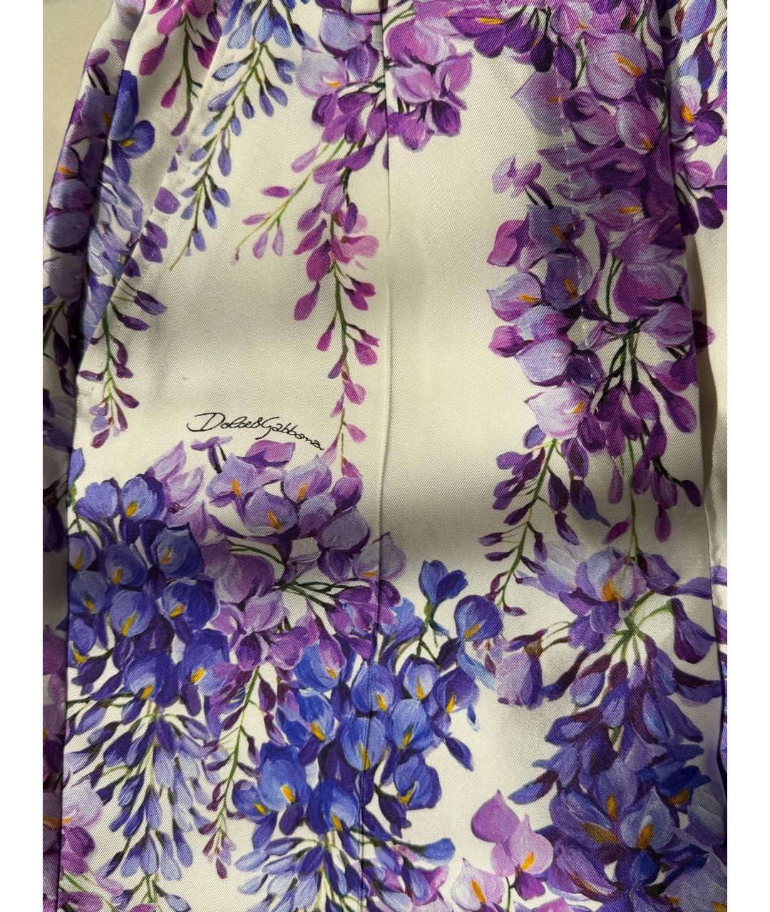 DOLCE&GABBANA Белые шелковые брюки узкие, фото 5