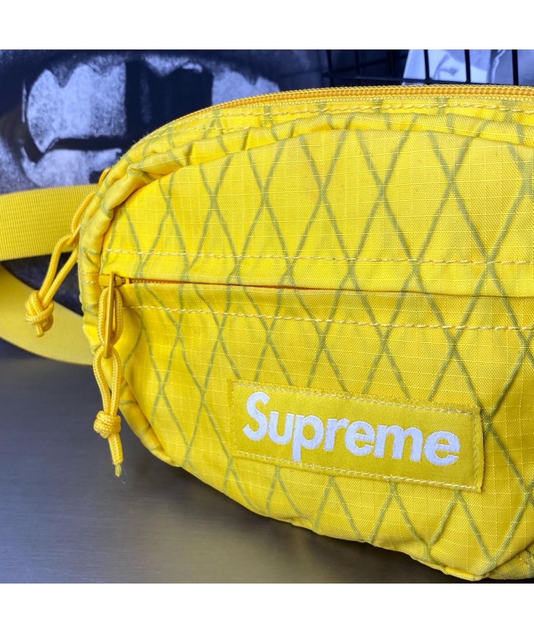 SUPREME Желтая поясная сумка, фото 5