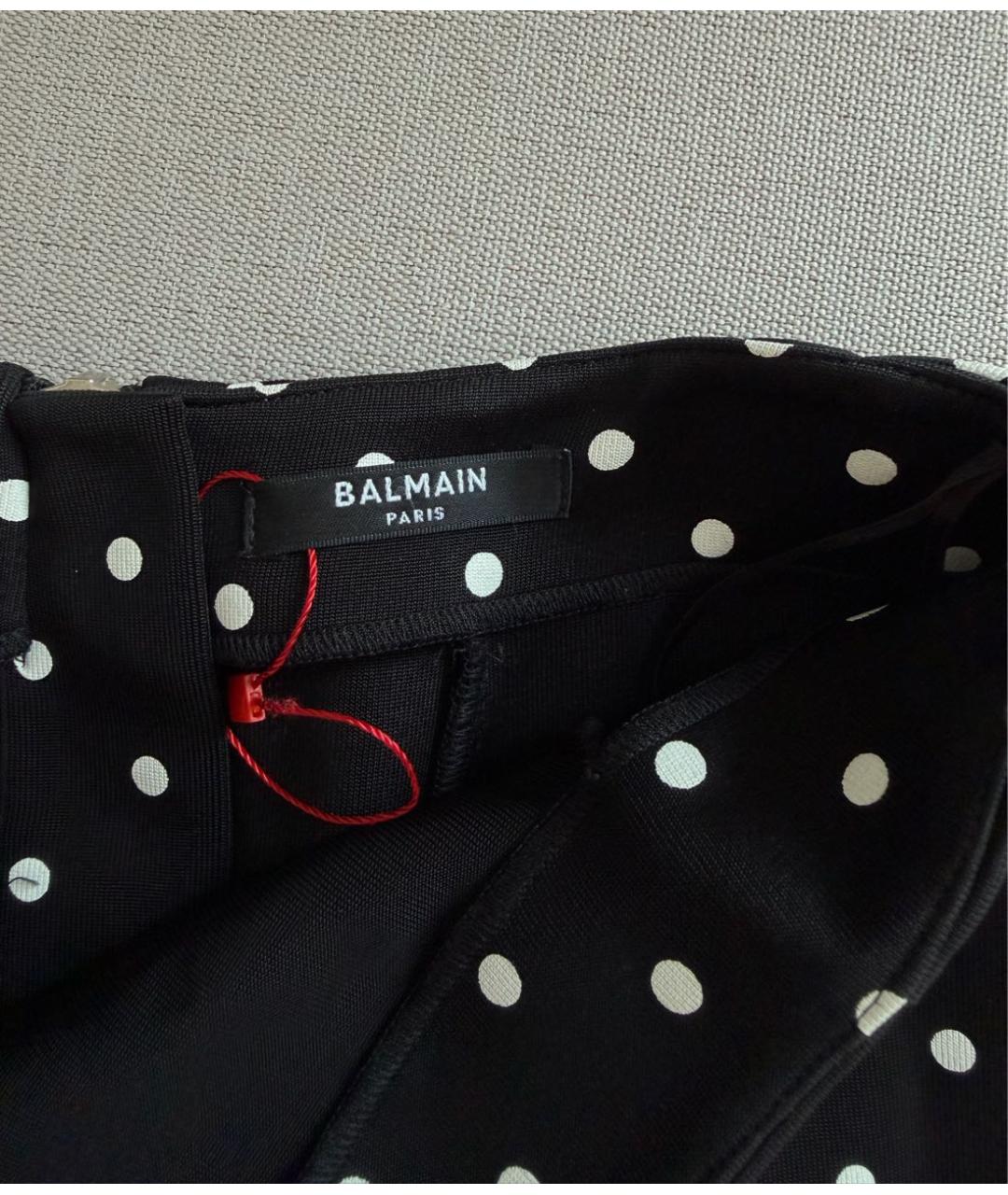 BALMAIN Черная вискозная юбка мини, фото 3