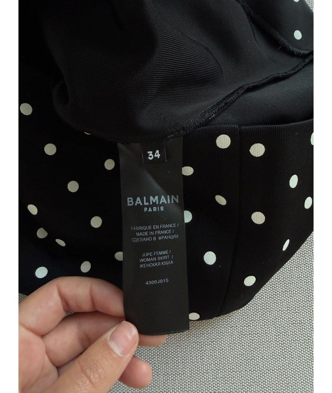 BALMAIN Черная вискозная юбка мини, фото 4