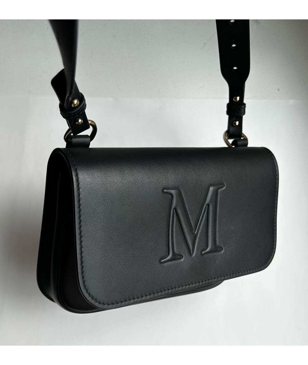 MAX MARA Черная кожаная сумка через плечо, фото 2