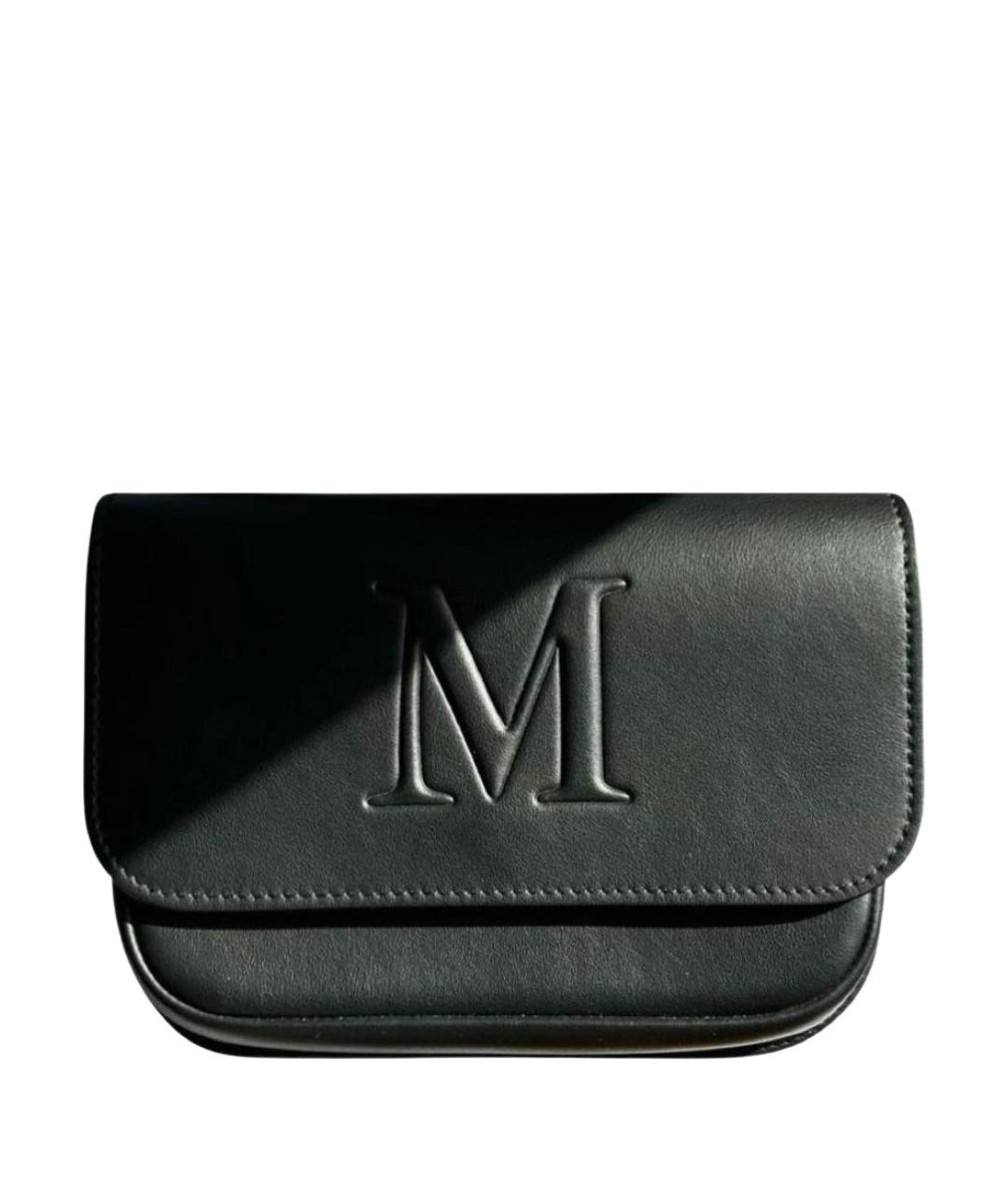 MAX MARA Черная кожаная сумка через плечо, фото 1