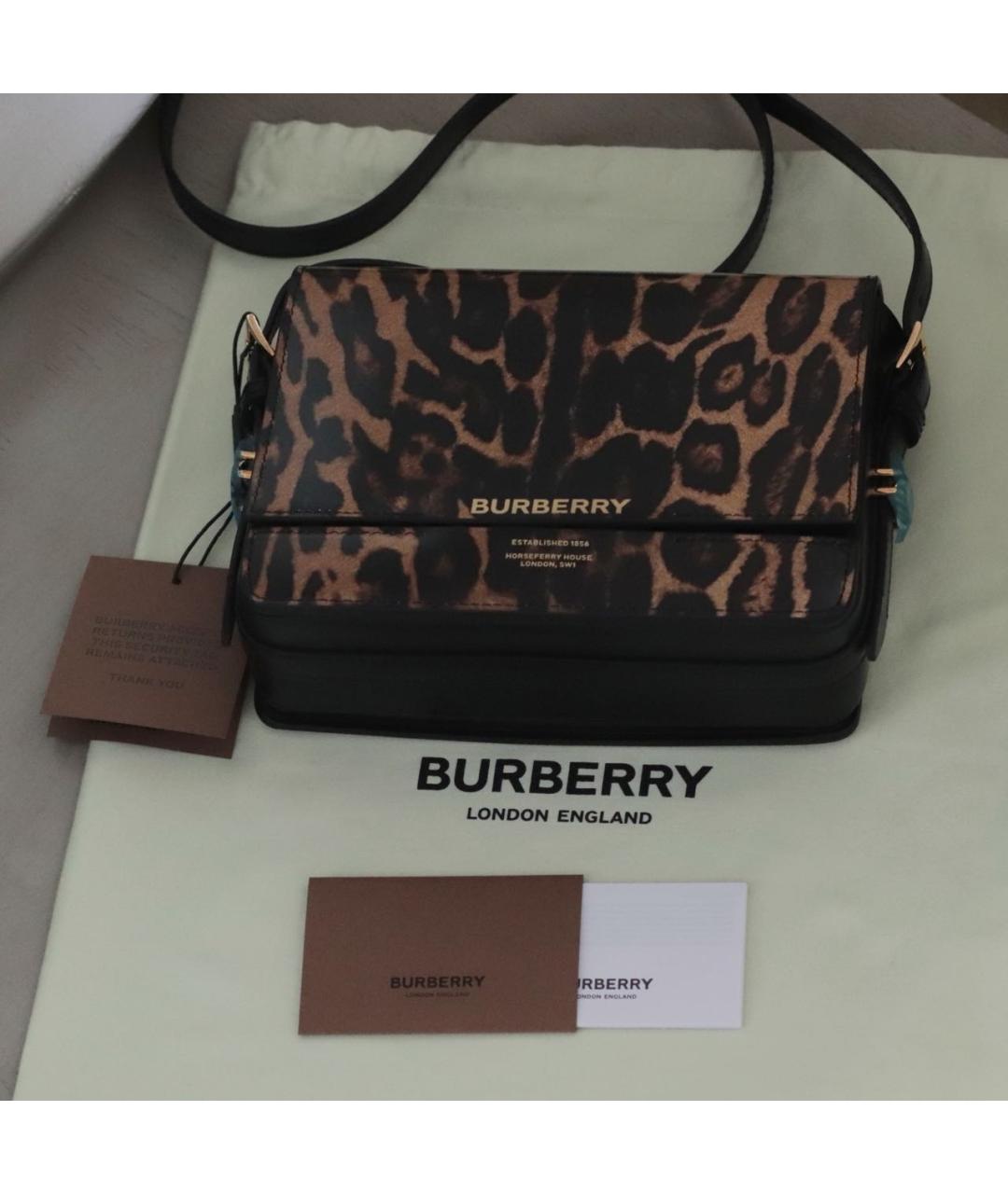 BURBERRY Коричневая кожаная сумка через плечо, фото 2