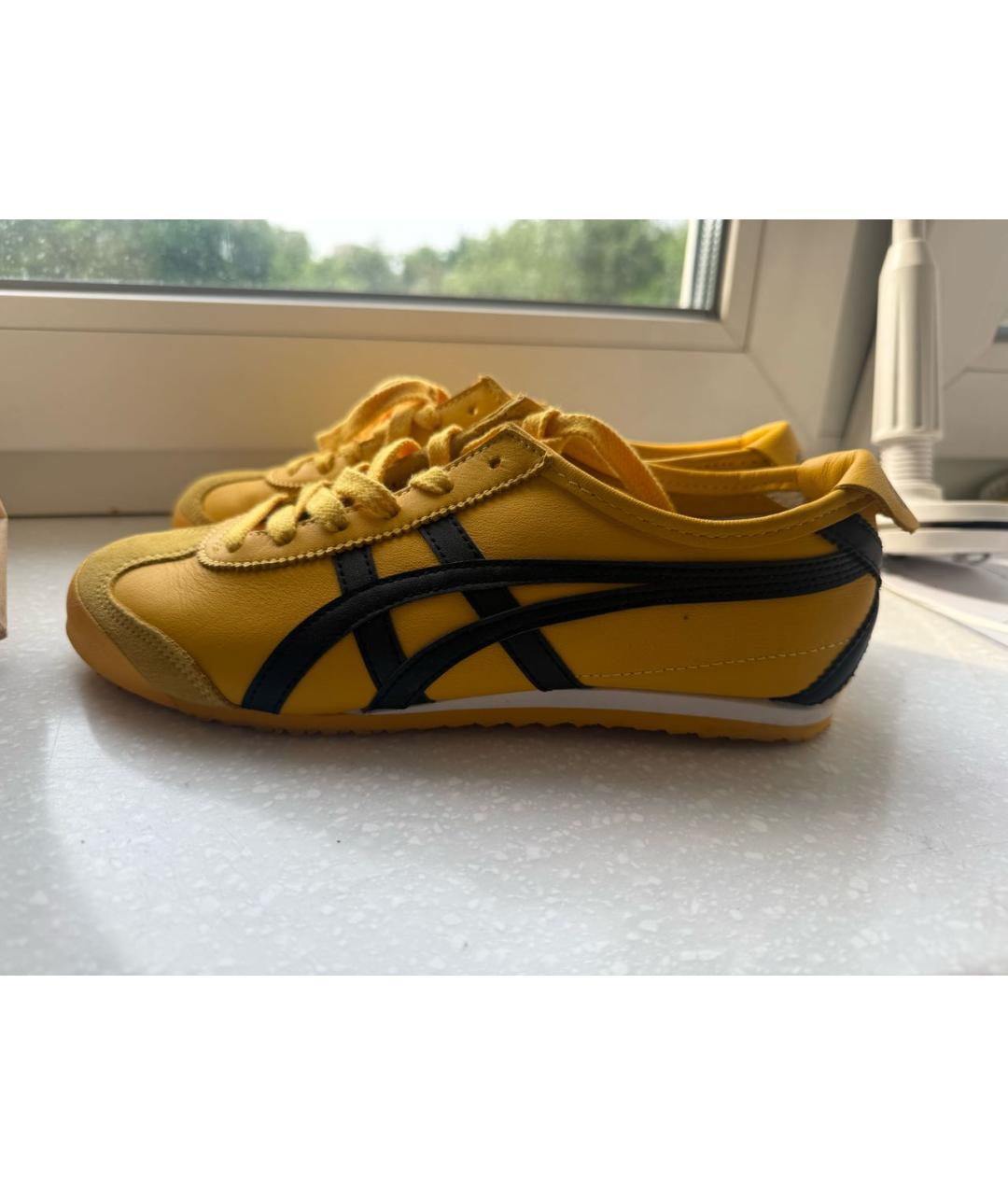 ONITSUKA TIGER Желтые кожаные кеды, фото 7
